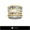 3D CAD Wedding Ring With Capricorn Zodiac