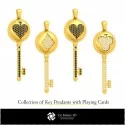 3D CAD Collection of Key Pendants with Playing Cards