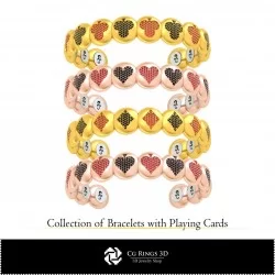 3D CAD Collection of Bracelets with Playing Cards Home, Bijuterii 3D , Colectii Bijuterii 3D CAD