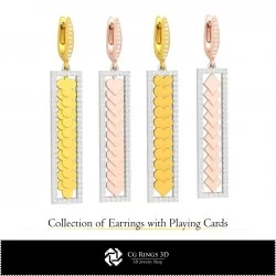 3D CAD Collection of Earrings with Playing Cards Home, Bijuterii 3D , Colectii Bijuterii 3D CAD