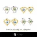 3D CAD Collection of Earrings with Playing Cards