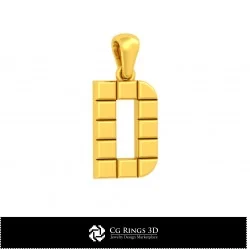 3D CAD Pendant With Letter D