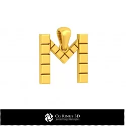 3D CAD Pendant With Letter M