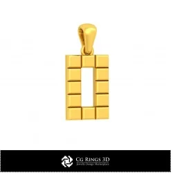 3D CAD Pendant With Letter O Home, Bijoux 3D CAO, Pendentifs 3D CAO, Pendentifs Lettre 3D