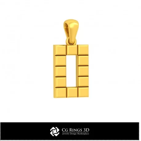 3D CAD Pendant With Letter O Home, Jewelry 3D CAD, Pendants 3D CAD , 3D Letter Pendants
