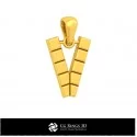3D CAD Pendant With Letter V