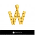 3D CAD Pendant With Letter W