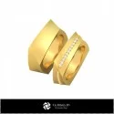 3D Wedding Ring With Diamonds