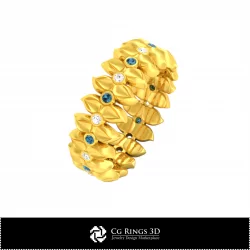 3D CAD Floral Ring Home, Jewelry 3D CAD