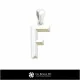 3D CAD Pendant With Letter F Home, Bijoux 3D CAO, Pendentifs 3D CAO, Pendentifs Lettre 3D