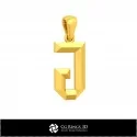 3D CAD Pendant With Letter J