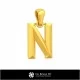 3D CAD Pendant With Letter N Home, Bijuterii 3D , Pandative 3D CAD, Pandativ cu Litere 3D 