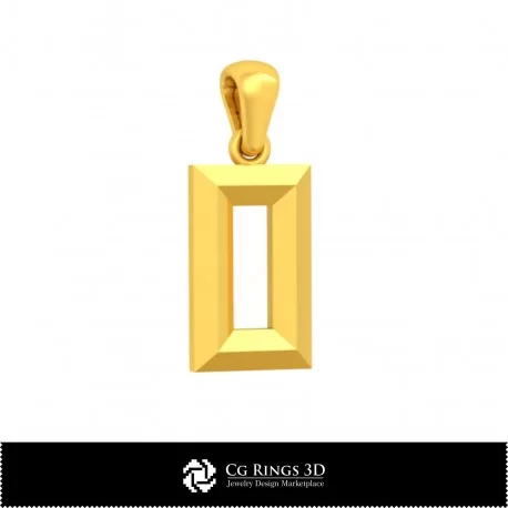 3D CAD Pendant With Letter O Home, Bijuterii 3D , Pandative 3D CAD, Pandativ cu Litere 3D 