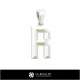 3D CAD Pendant With Letter R Home, Jewelry 3D CAD, Pendants 3D CAD , 3D Letter Pendants