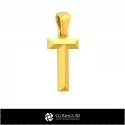 3D CAD Pendant With Letter T