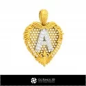 3D CAD Pendant With Letter A