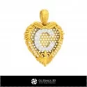 3D CAD Pendant With Letter C