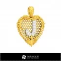 3D CAD Pendant With Letter J