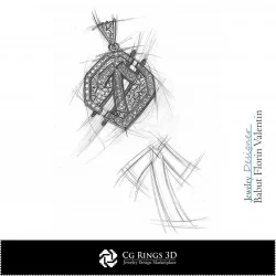 Croquis du Pendentif du Zodiaque Croquis de Bijoux