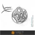 Croquis de Pendentif avec Zodiaque du Capricorne