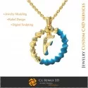 Pendant With Letter F - 3D CAD