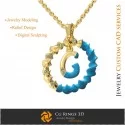 Pendentif avec Lettre G - 3D CAO