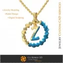 Pendant With Letter Z - 3D CAD