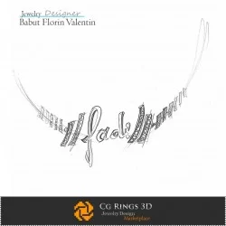 Pendant Sketch with Name Jewelry Sketches