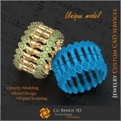 3D CAD Unique Bamboo Ring