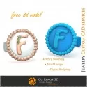 Butoni Cu Litera F - Bijuterii 3D CAD Gratuite