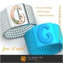 Inel cu Litera G - Bijuterii 3D Gratuite