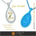 Pendant With Letter Z - Free 3D CAD Jewelry
