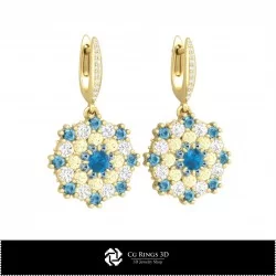3D Drop Earrings Home, Bijuterii 3D , Cercei 3D CAD, Cercei Picatura 3D