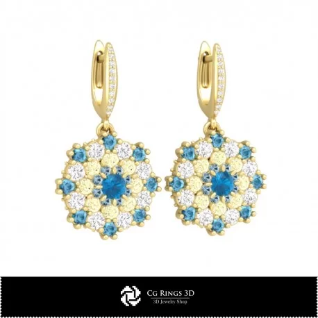 3D Drop Earrings Home, Bijoux 3D CAO, Boucles D'oreilles 3D CAO, Boucles D'oreilles 3D 
