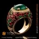Ring Coral with Emerald,Rubin and Diamonds - 3D CAD Jewelry Home, AI - Jewelry 3D CAD , AI - Rings 3D CAD 