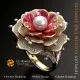 Inel Floare cu Perla,Rubine și Diamante - Bijuterii 3D CAD Home, AI - Bijuterii 3D CAD , AI - Inele 3D CAD 