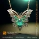 Pandantiv Fluture cu Smarald și Diamante - Bijuterii 3D CAD Home, AI - Bijuterii 3D CAD , AI - Pandative 3D CAD