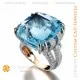 Ring with Aquamarine and Diamonds - 3D CAD Jewelry Home, AI - Jewelry 3D CAD , AI - Rings 3D CAD , AI - 3D CAD Jewelry, AI - Jew
