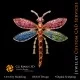 Dragonfly Pendant with Melody of Colours - 3D CAD Jewelry Home, AI - Jewelry 3D CAD , AI - Pendants 3D CAD 