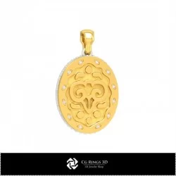 3D Women's Aries Zodiac Pendant Home, Bijuterii 3D , Pandative 3D CAD, Pandativ cu Zodii 3D