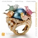 Birds Ring with and Diamonds - 3D CAD Jewelry