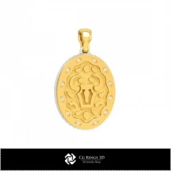 3D Women's Taurus Zodiac Pendant Home, Bijoux 3D CAO, Pendentifs 3D CAO, Pendentifs du Zodiaque 3D