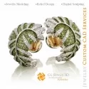 Leaf Cufflinks - 3D CAD Jewelry