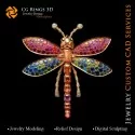 Pendentif en libellule avec Melody of Colours - Bijoux 3D CAO