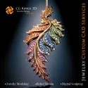 Fern Pendant with Melody of Colours - 3D CAD Jewelry