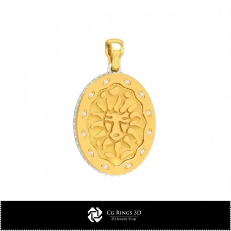 3D Women's Leo Zodiac Pendant Home, Bijuterii 3D , Pandative 3D CAD, Pandativ cu Zodii 3D