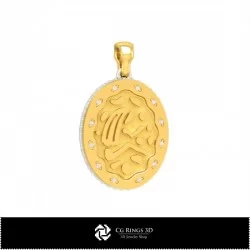 3D Women's Virgo Zodiac Pendant Home, Bijuterii 3D , Pandative 3D CAD, Pandativ cu Zodii 3D