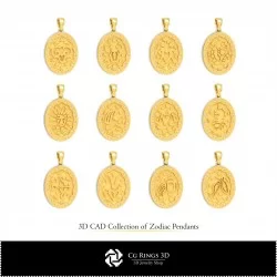 3D Collection of Zodiac Pendants 