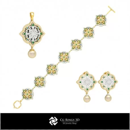 Jewelry-Jewelry Set 3D CAD Jewelry 3D CAD, Jewelry Sets 3D CAD 